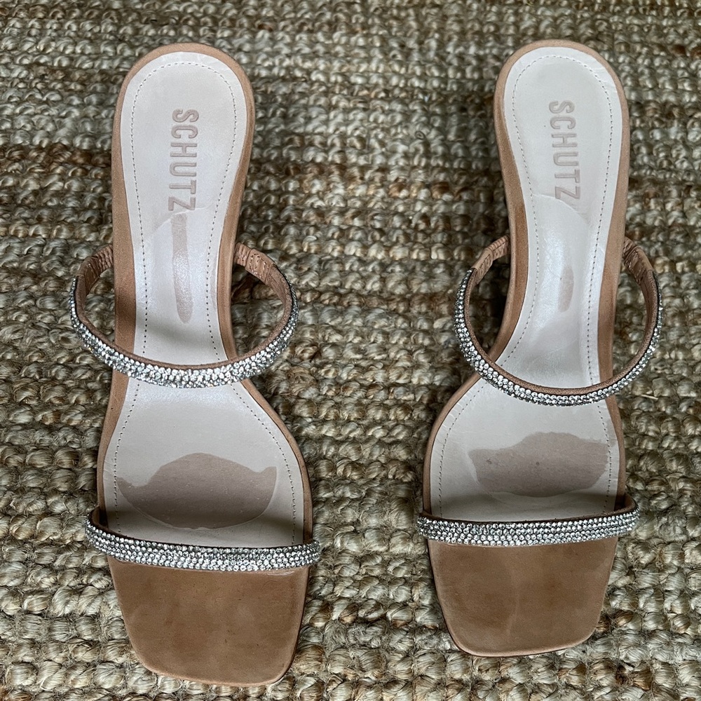 SCHUTZ Diamond Nude Strappy Heels